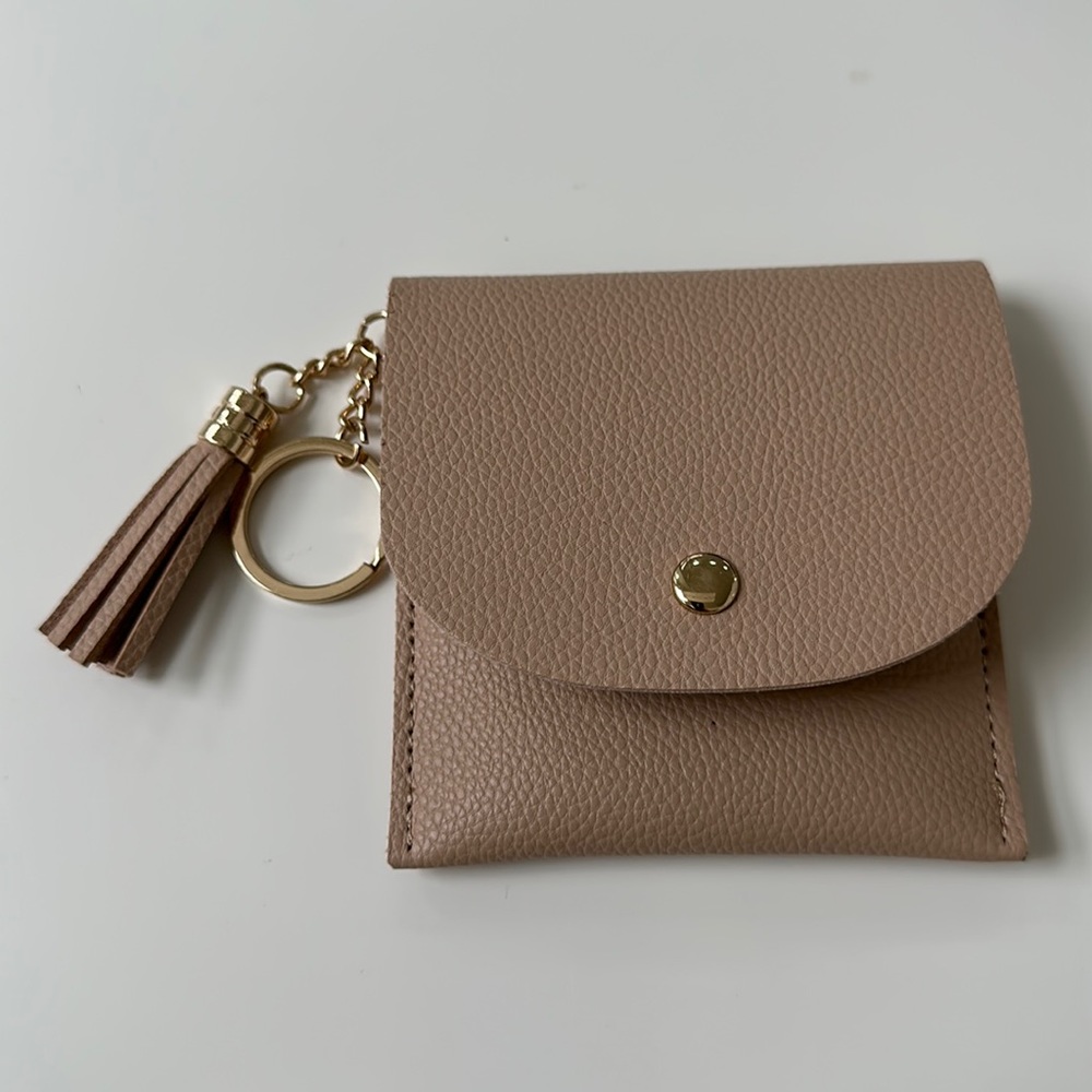 NEW cardholder/ keychain beautiful color - vegan leather - FREE SHIP